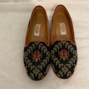 Talbots needlepoint shoes with ladybugs